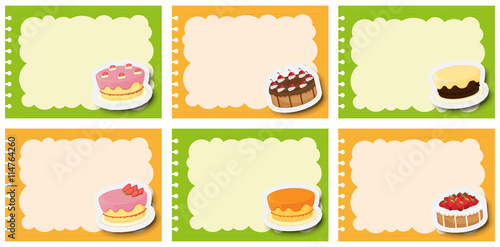 Label design with different flavor of dcakes