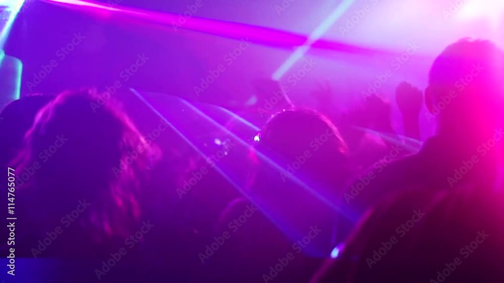 Nightclub party clubbers with hands in air Nightclub party clubbers with hands in air
