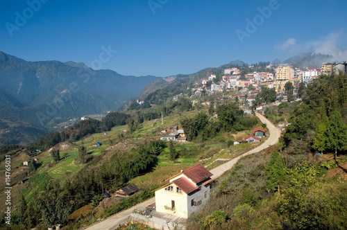 Sapa, Lao Cai, Vietnam. Sapa is town at Hoang Lien Son Mountains of northwest Vietnam