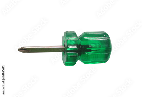 screwdriver isolate on white background,mini it green