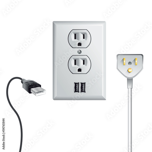 Electrical power socket with USB