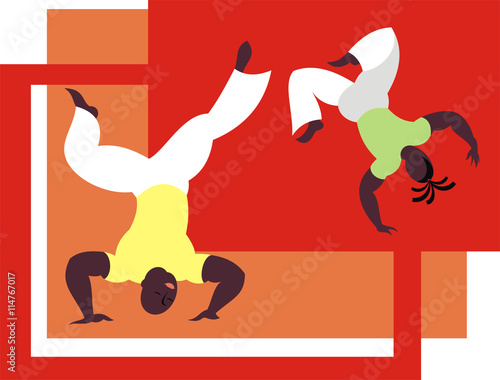 the fighters of the national Brazilian martial art capoeira