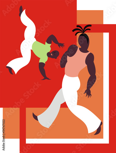 the fighters of the national Brazilian martial art capoeira