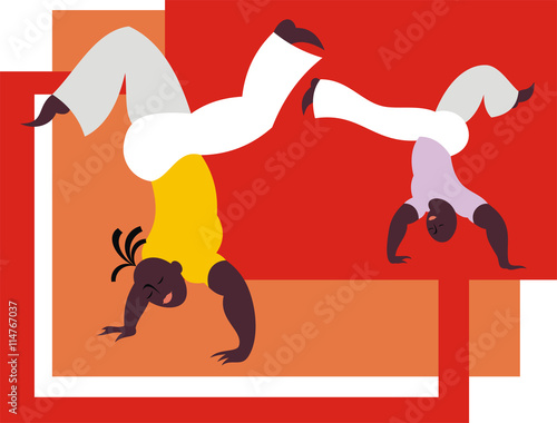 the fighters of the national Brazilian martial art capoeira
