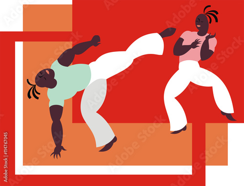 the fighters of the national Brazilian martial art capoeira