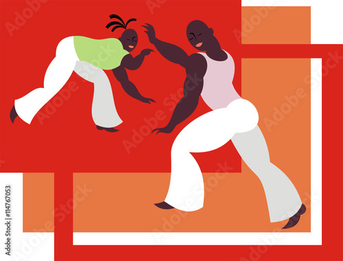the fighters of the national Brazilian martial art capoeira