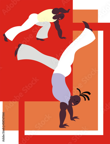 the fighters of the national Brazilian martial art capoeira