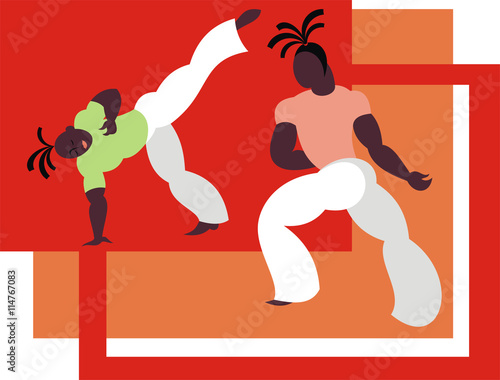 the fighters of the national Brazilian martial art capoeira