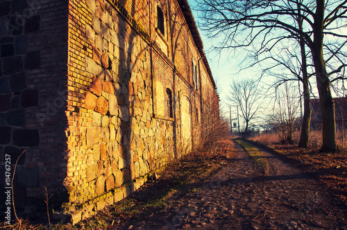 Old abandoned granary in the sun