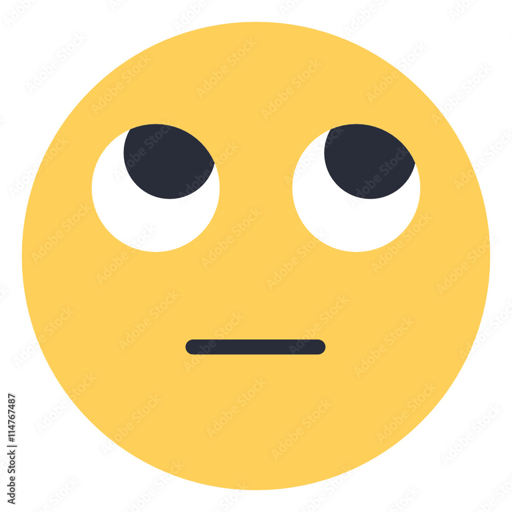 face with rolling eyes Flat Emoticon design Emojilicious Stock