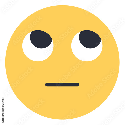 face with rolling eyes - Flat Emoticon design | Emojilicious