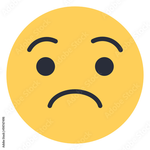Worried face - Flat Emoticon design | Emojilicious