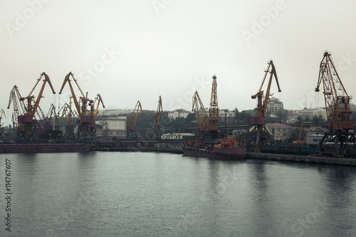 Cargo cranes, Odessa sea port © Andrii