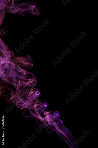 Abstract lilac smoke from aromatic sticks.