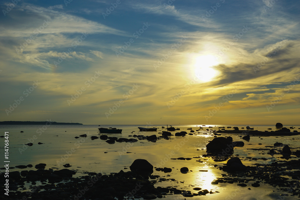 Estonia Tallinn,Jun 2016, Sunset on the Baltic Sea,district: Kakumäe beach Estonia Tallinn,Jun 2016, Sunset on the Baltic Sea,district: Kakumäe beach