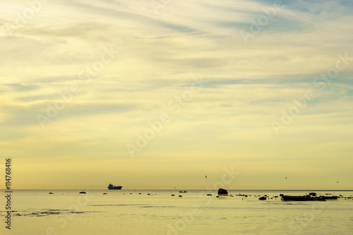 Estonia Tallinn,Jun 2016, Sunset on the Baltic Sea,district: Kakumäe beach photo