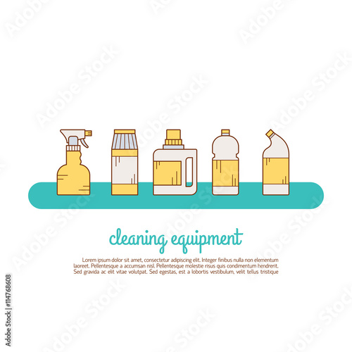 Cleaning service concept made in line style vector.