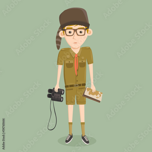 Cartoon little boy scout.