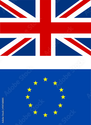 Union jack flag and Euro flag