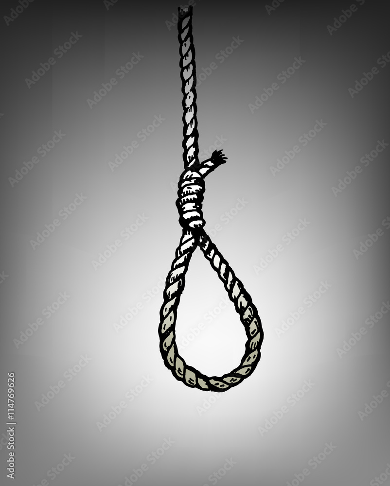 drawing rope noose hanging Stock Vector