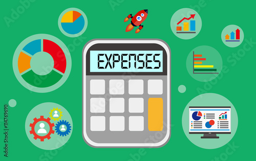 expenses displayed on calculator with financial elements