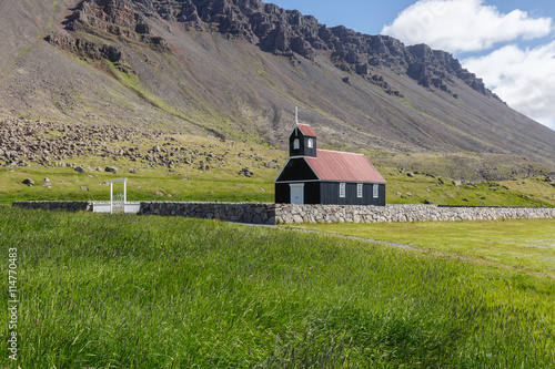 Raudasandur church SAURBAER. Westfjords. Iceland. photo