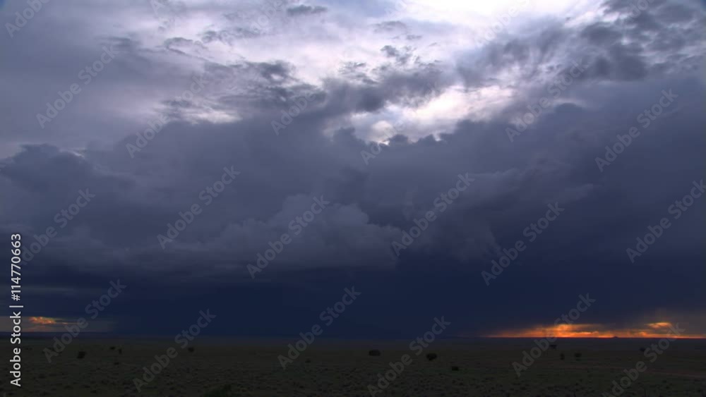 Thunderstorm advancing across prairie, time lapse Thunderstorm advancing across prairie, time lapse