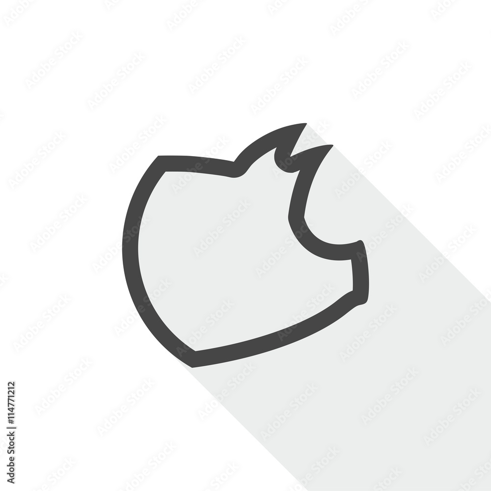Pig logo, Pig line icon with long shadow Pig logo, Pig line icon with long shadow