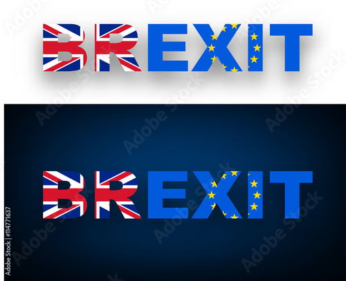 Brexit banner with flags.