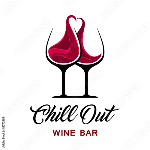 Chill out wine bar logo template. 