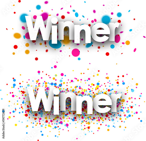 Winner paper banners.