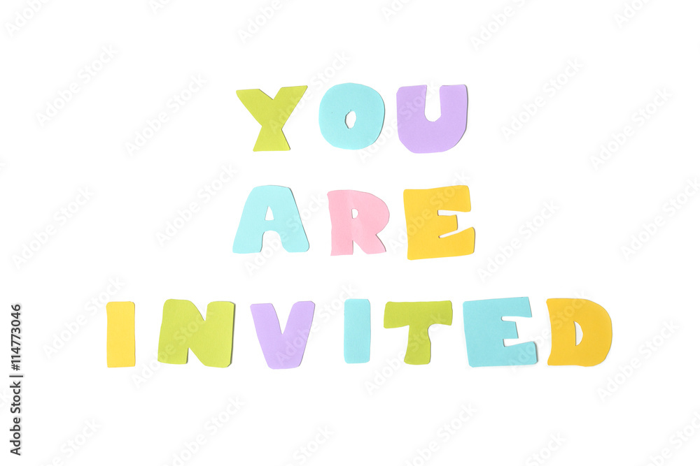 You‘re invited text on white background - isolated
You‘re invited text on white background - isolated