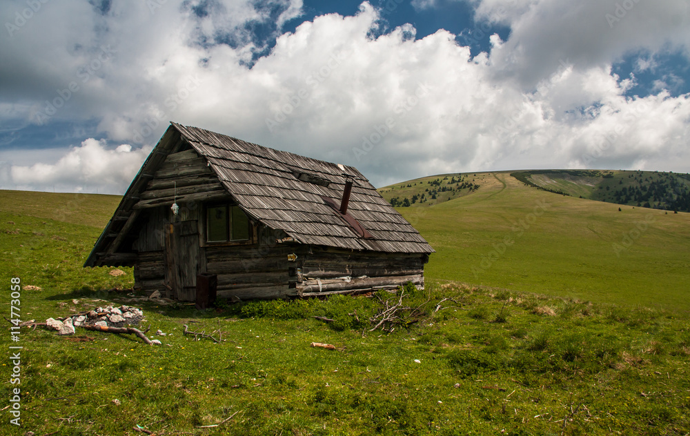 Shelter for hikers in the mountains Shelter for hikers in the mountains