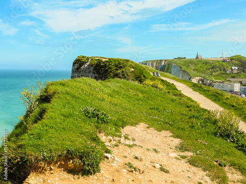 Cote d'Albatre or Alabaster Coast, Etretat, France photo