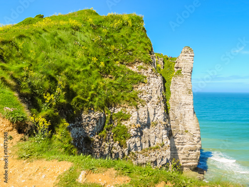 Cote d'Albatre or Alabaster Coast, Etretat, France photo