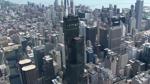 Flying by Sears Tower in Chicago. Shot in 2003.