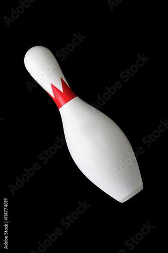 фотографія skittles for bowling isolated on black background