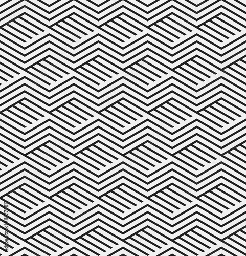 Vector illustration of seamless geometric pattern. Striped vector background.