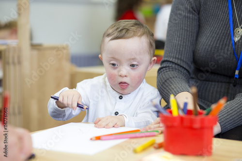 Colouring in at nursery