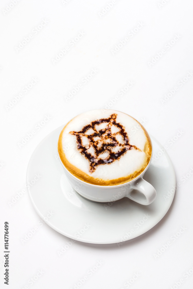 cappuccino on the white
