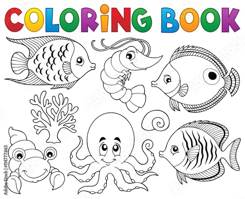 Coloring book marine life theme 2