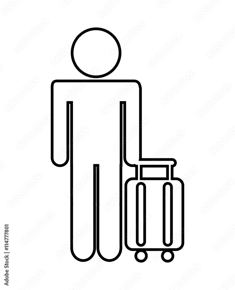 silhouette of person in airport isolated icon design silhouette of person in airport isolated icon design