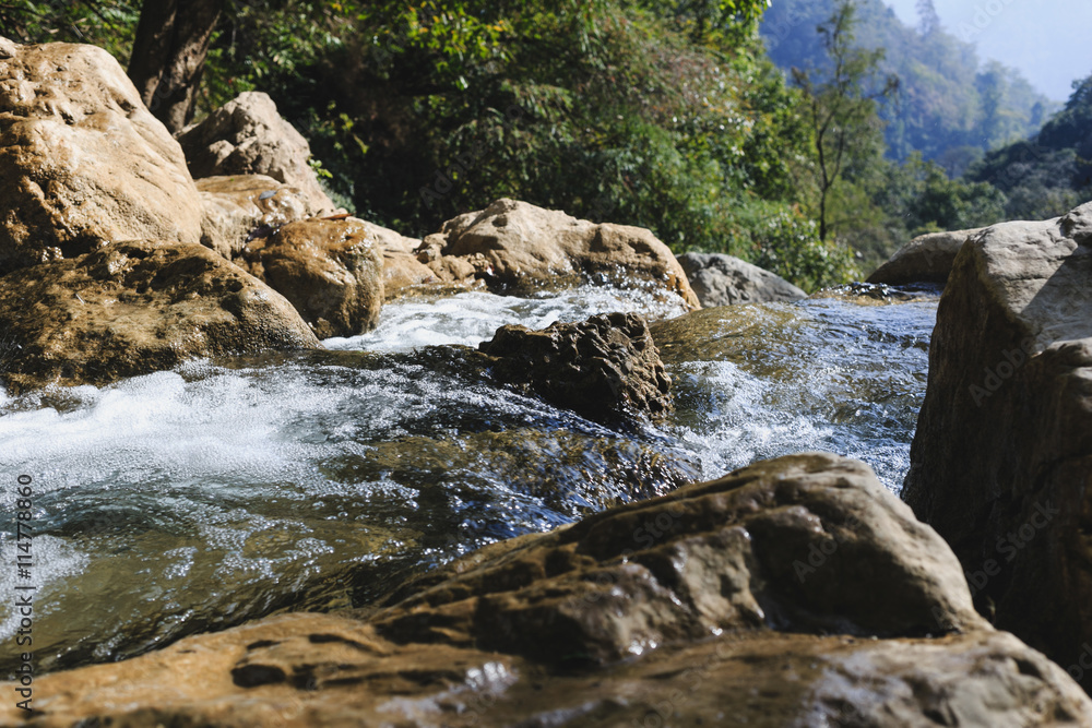 Neergarh Waterfall - famous tourist place near by Rishikesh, Ind Neergarh Waterfall - famous tourist place near by Rishikesh, Ind