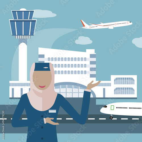 Muslim Airline and Stewardess