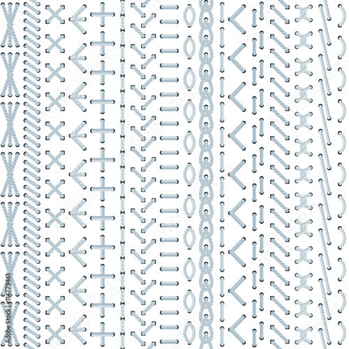 Vector embroidery stitch seamless pattern
