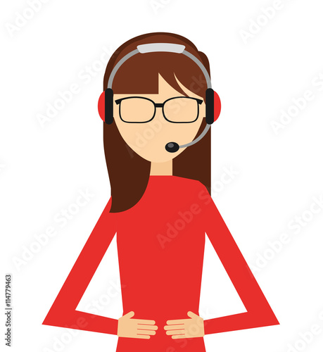 call center employee isolated icon design