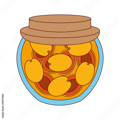 delicious mango fruit preserves isolated icon design