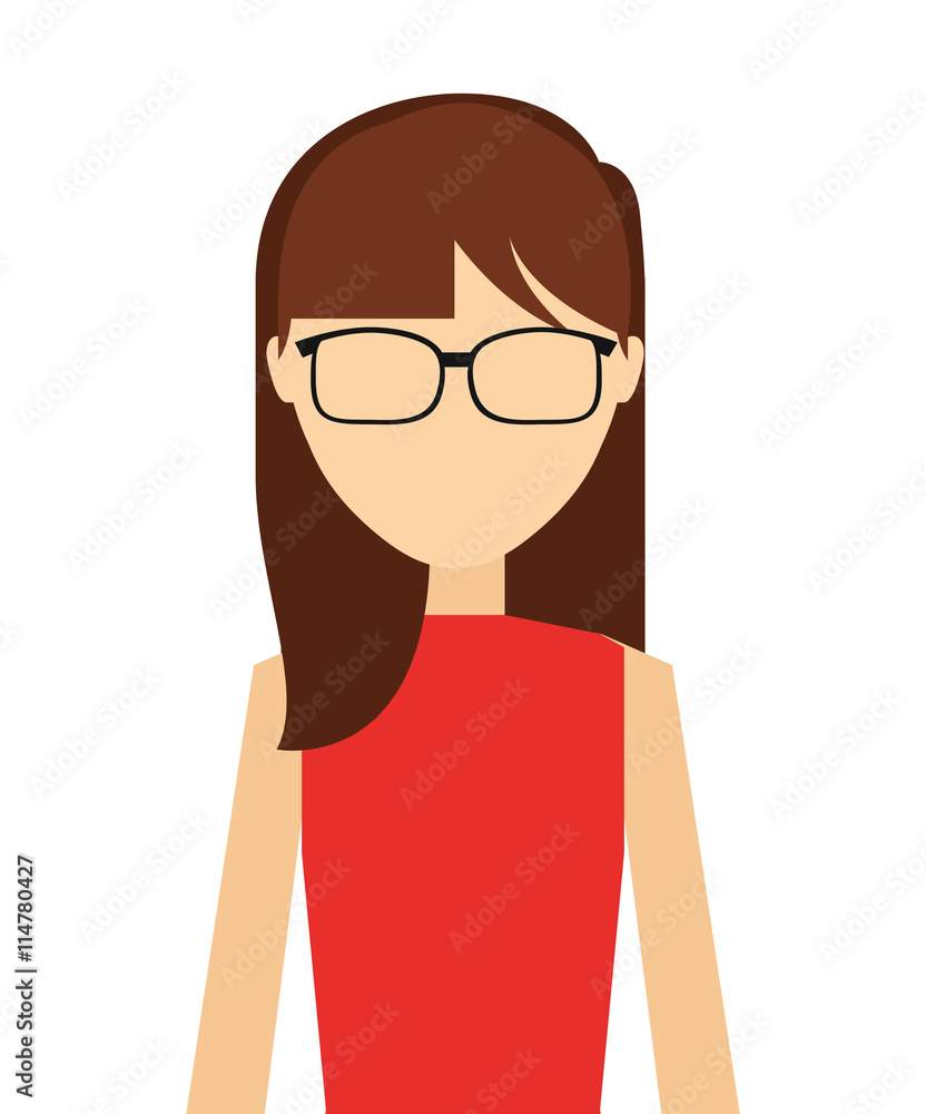 casual young woman isolated icon design casual young woman isolated icon design