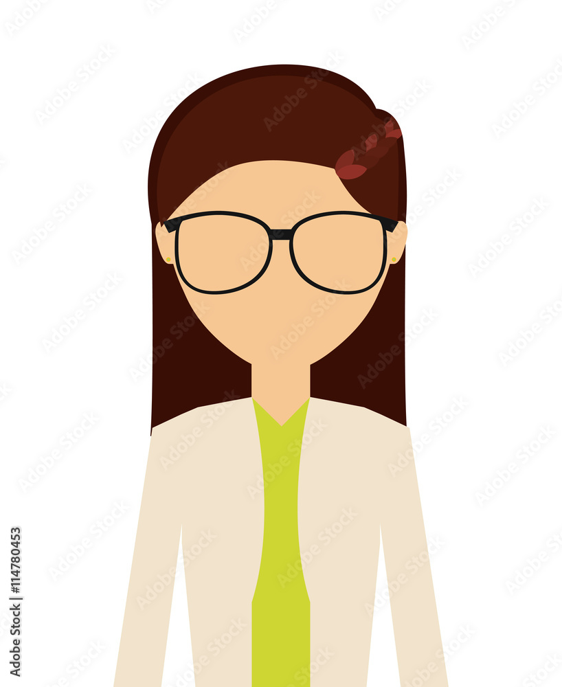 casual young woman isolated icon design casual young woman isolated icon design