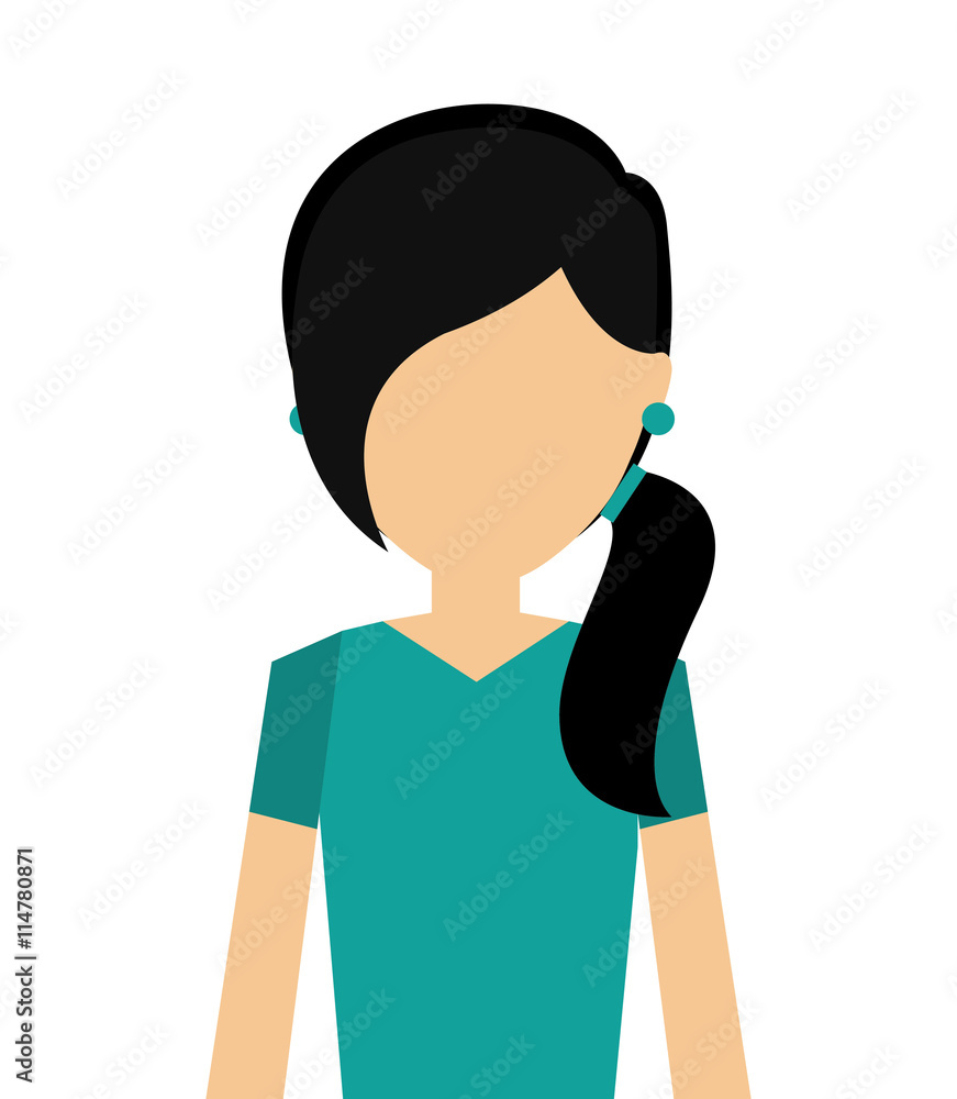 casual young woman isolated icon design